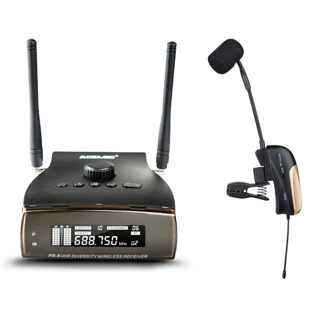 ACEMIC PR-8ECHO/ST-4 Новый ACEMIC новый Pro UHF100M беспроводной саксофон труба микрофон для сцены эхо-реверберации эффект