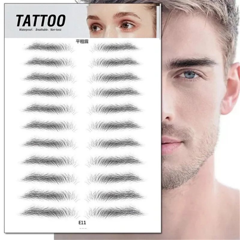 MP041 Semi-Permanent Water Transfer Eyebrows Waterproof Eyebrow Tattoo Sticker Long Lasting Natural Fake Eyebrow Lamination