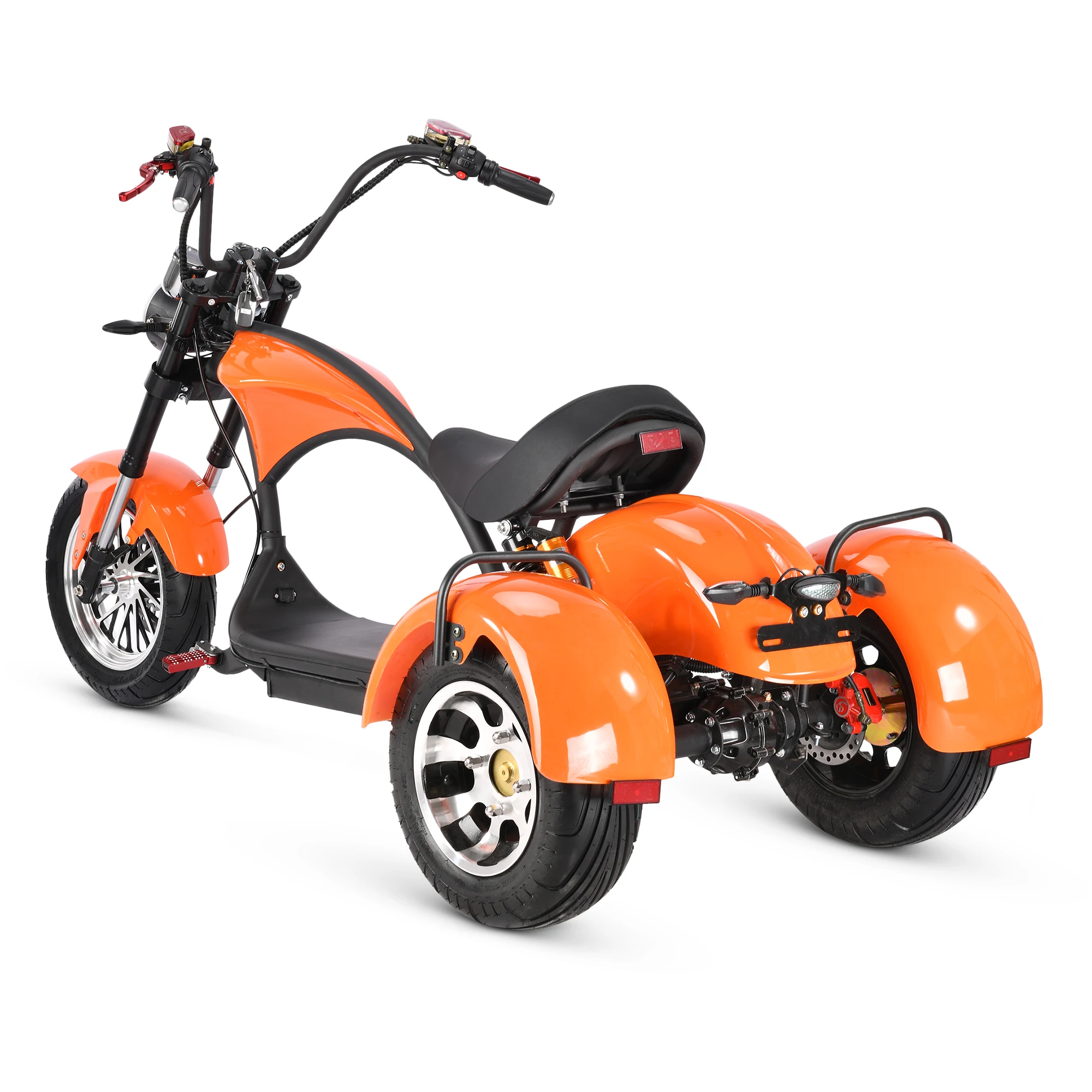 Optional colour 2000W 60V 3-wheel electric motorcycle adult one seat tricycle with lithium battery