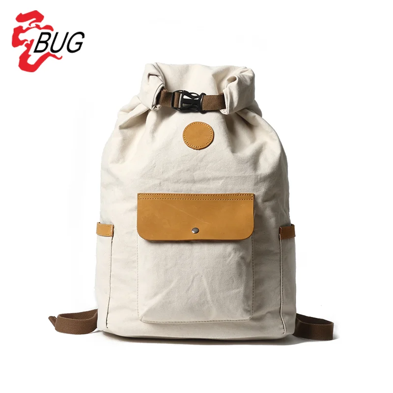 New arrivals canvas custom logo backpack canvas backpack vintage simple unisex backpack with laptop storage canvas