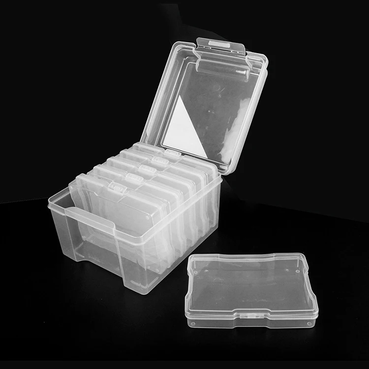 4x6 Inch Sorting Transparent Plastic Sundries Storage Box Photo Storage Plastic Box 6 Piece Set