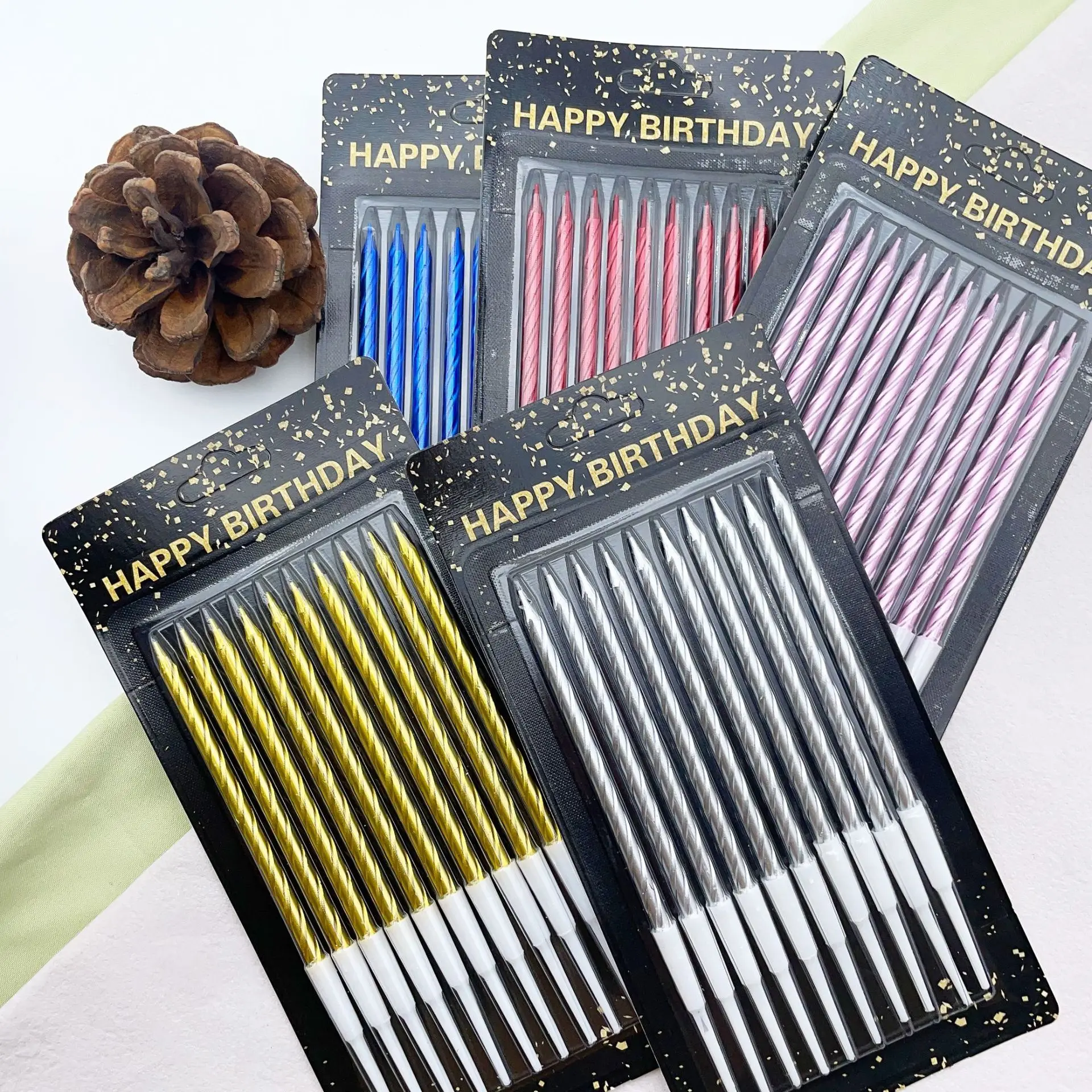 Hot Selling Good quantity 10pcs/set Thread Color Birthday Candles Cake  Supplier candles for cake new