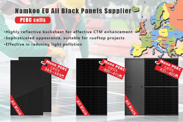 New Design Black 400W Solar Panels 365W 370W 380W 385W EU Solar Panels Black Eu