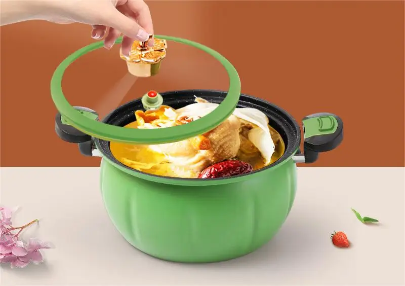 Creative Pumpkin Dun Micro Pressure Pot Household Multi functional Soup Pot Round Dudu Stewed Boiling Integrated Non stick Press