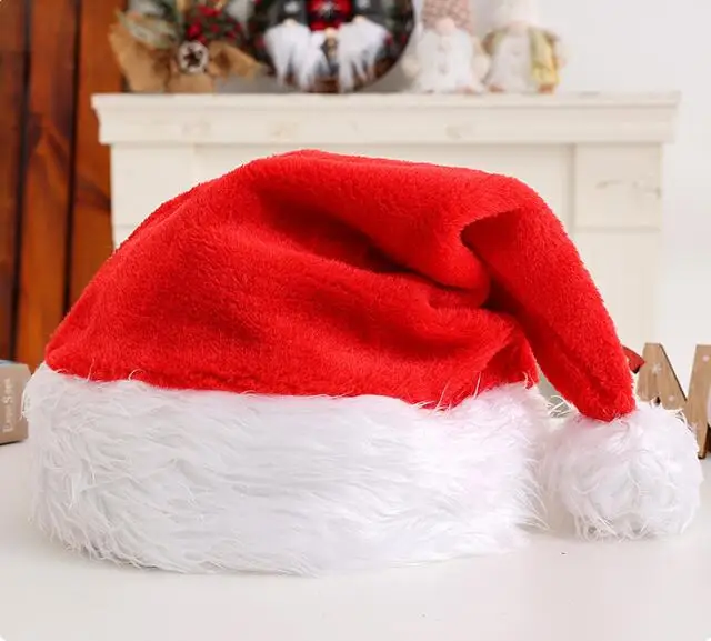Christmas Santa Luminous Hat Xmas Long Plush Holiday Red Hat For Adults And Kids 2024 New Year Festive Party Supplies LED