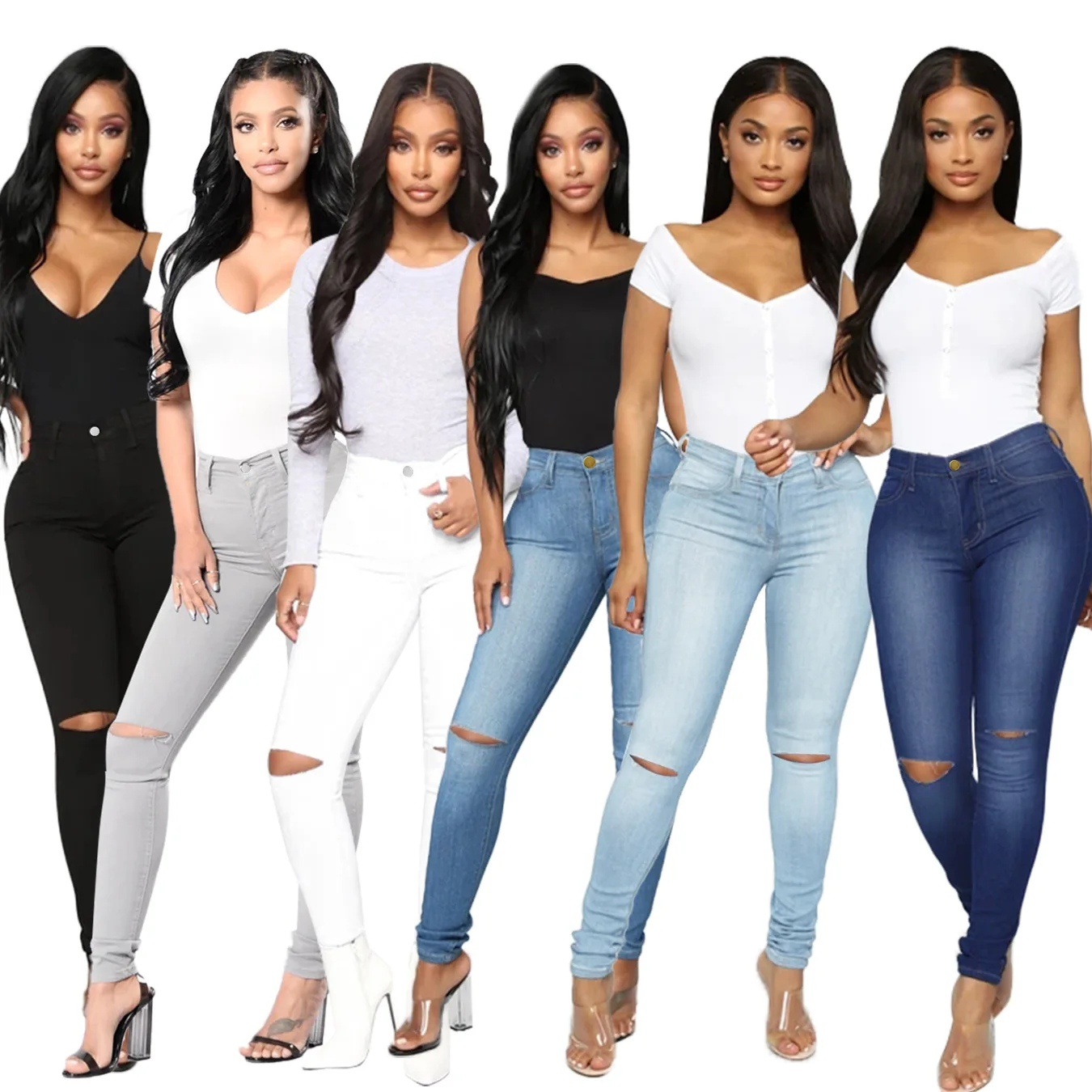 Женские прямые джинсы XLL -Jeans женские Стрейчевые в уличном стиле