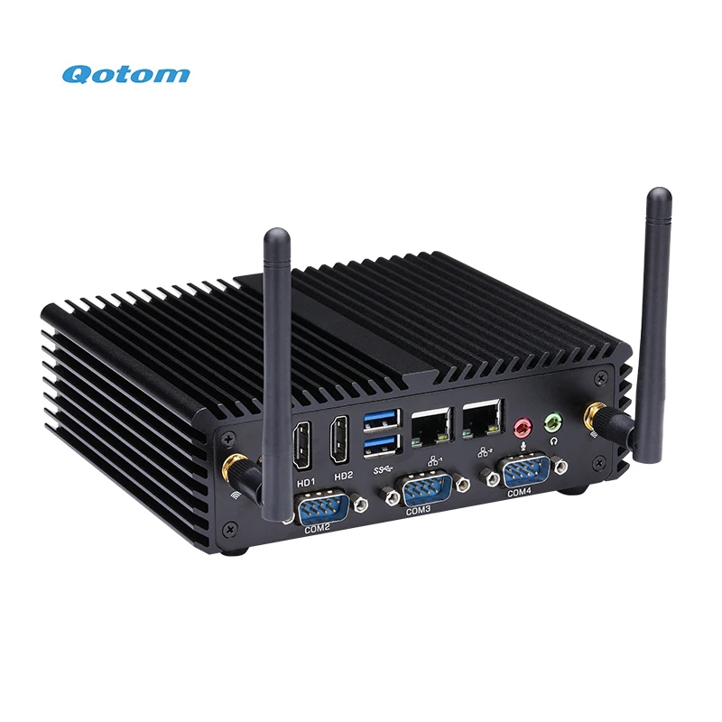  Безвентиляторный мини-ПК Q401P Celeron 2955U процессор Встроенный Qotom мини-компьютер оборудование X86 промышленный ПК DDR3L RAM SSD WIFI