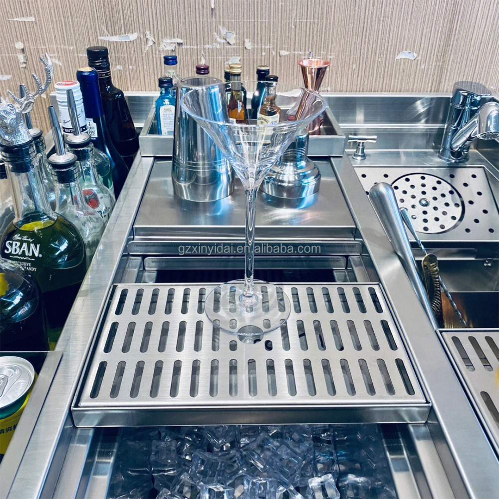 Коктейльная станция ПОД баром, дизайн коктейльной балки из нержавеющей стали, небольшой бар