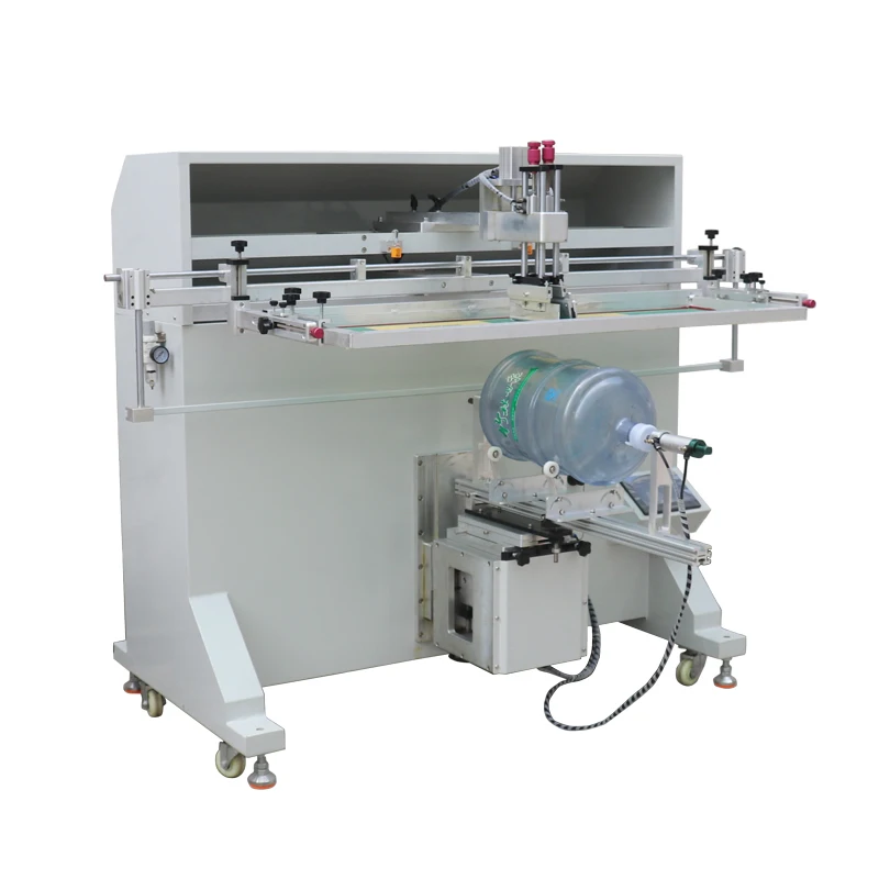Fast delivery round container curve cylindrical screen printing machine