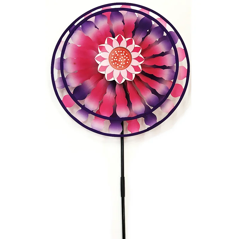 Supply colorful cloud toys craft sunflowers colorful double three turntable beetle bee garden decorative windmill