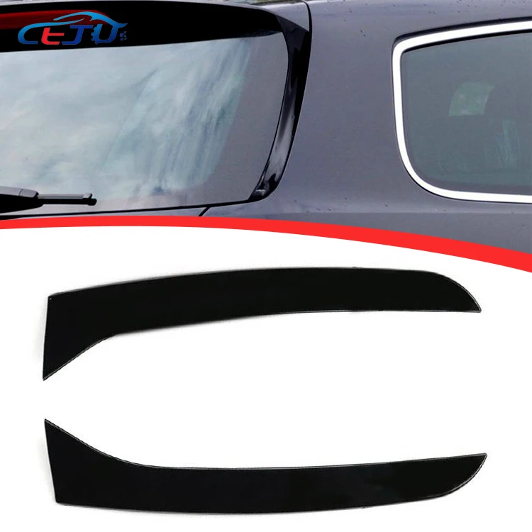 1 Pair Glossy Black Car Decoration Rear Window Spoiler Side Wing Cover for VW PASSAT B7 Variant Wagon 2011-2015