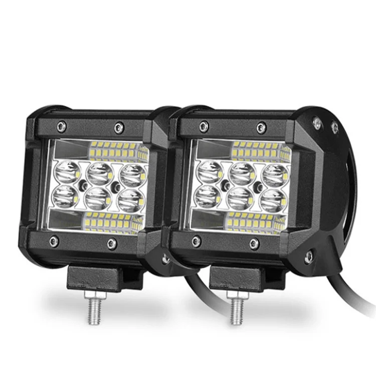 60W Flashing Tricolor Led Working Lamp Flood Spot Beam 12V 24V Work Light Strobe 4 Inch 3 Colors for SUV ATV 4*4 Truck Offroad