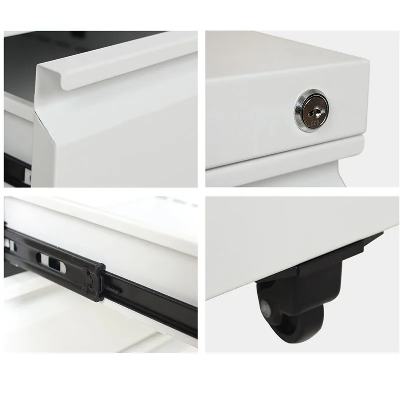 3 Pull vertical stainless steel metal file cabinet with automatic lock