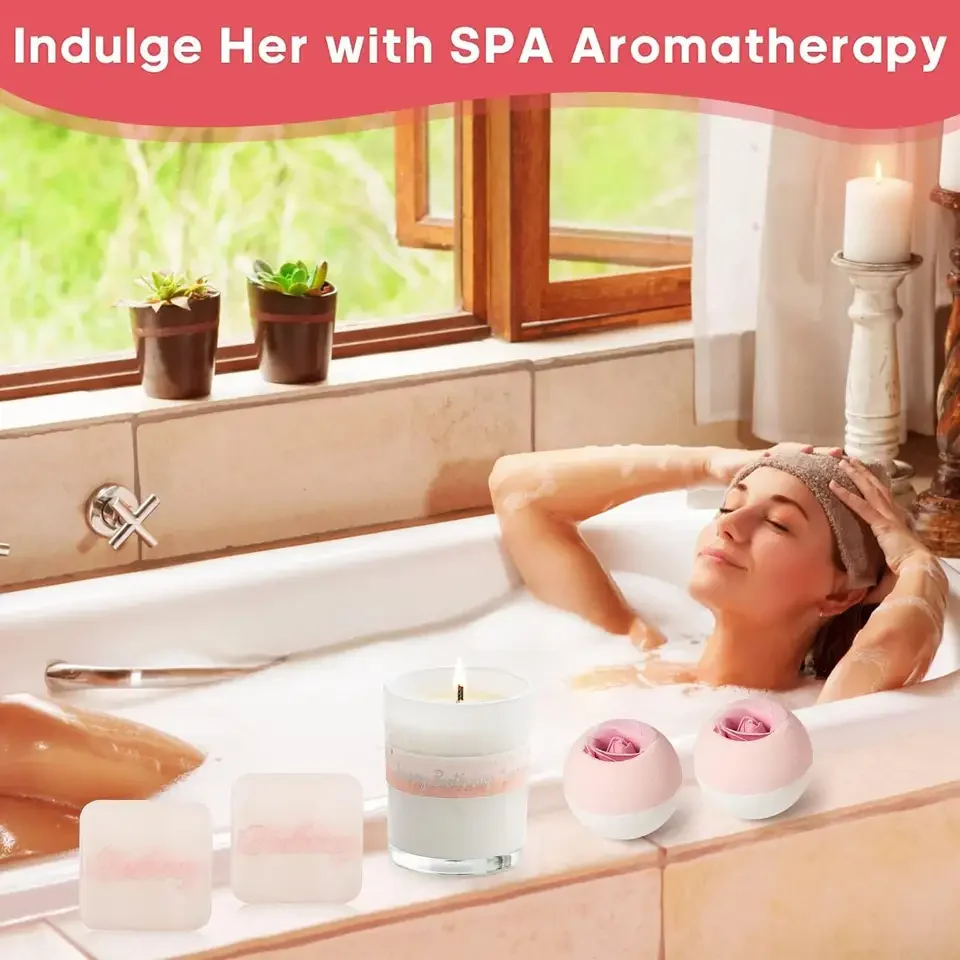 Wholesale Birthday gift baskets for women personalized handmade pink Rose Bath spa gift set 2023 New stock bridesmaid gift