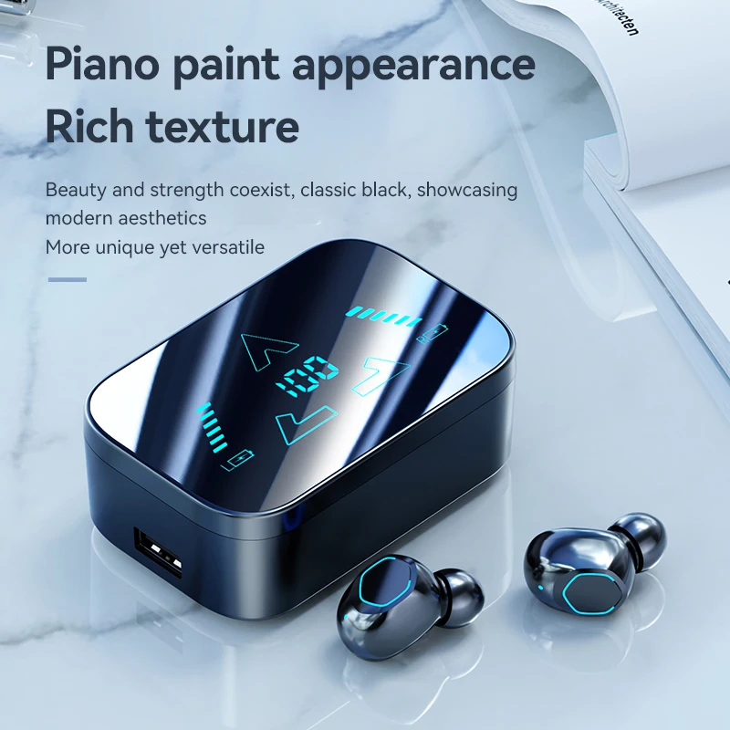 Bluetooth V5.3 Wireless Earphones Zero Delay In-Ear Noise Reduction for Gaming & Sports Waterproof with LED Battery Indicator