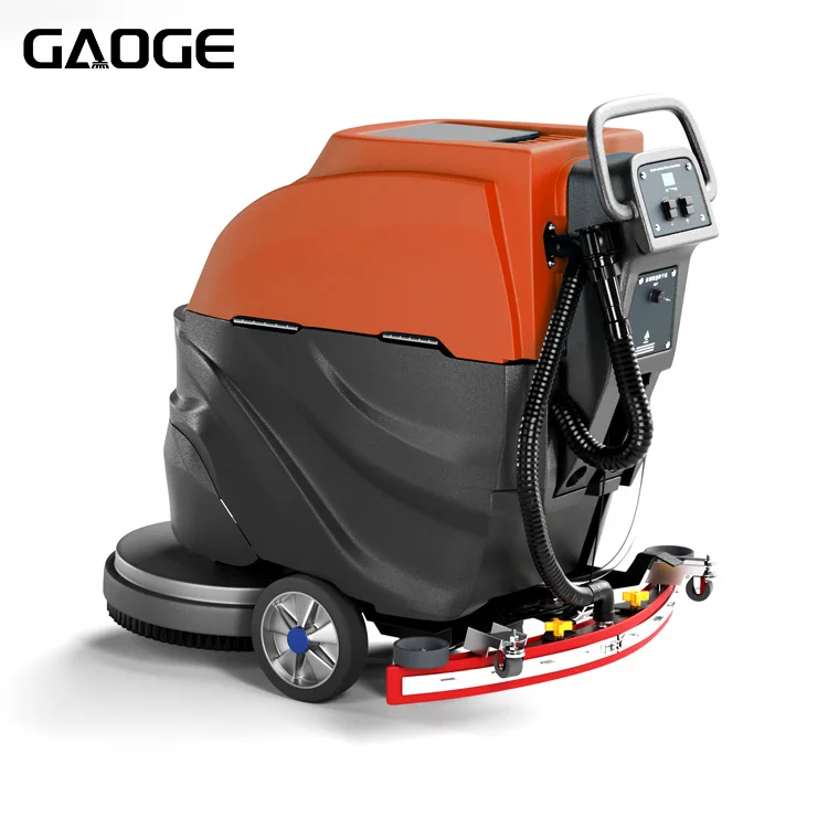 Gaoge Brand Model A1 Hand Push Floor Scrubber Cleaning Equipment 530/780MM 55/60L 24V/500W 120BAR 180PRPM Floor Scrubber Machine