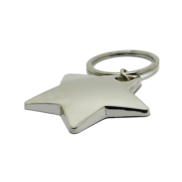 Manufacture Custom Design Logo Blank Metal Key Holder Chain Star Keyring Keychain