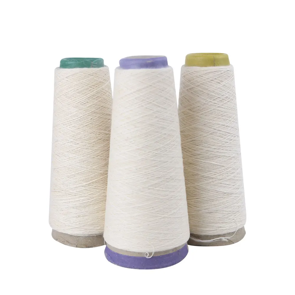 Ne21 recycle regenerated cotton polyester 60/40 blended yarn for fleece lining