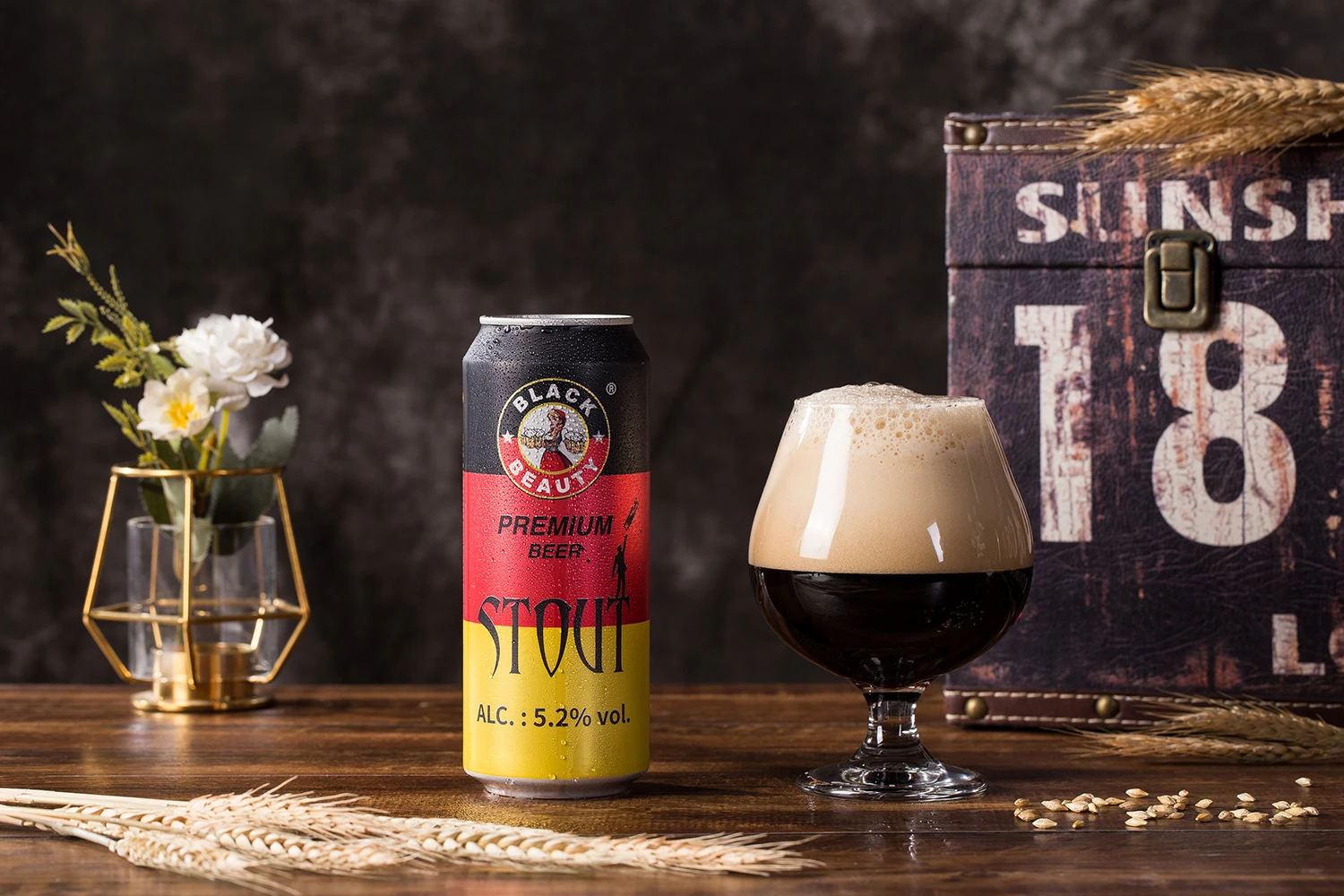 Imported Black Beauty Whole Wheat Stout Refreshing Alcoholic Drink