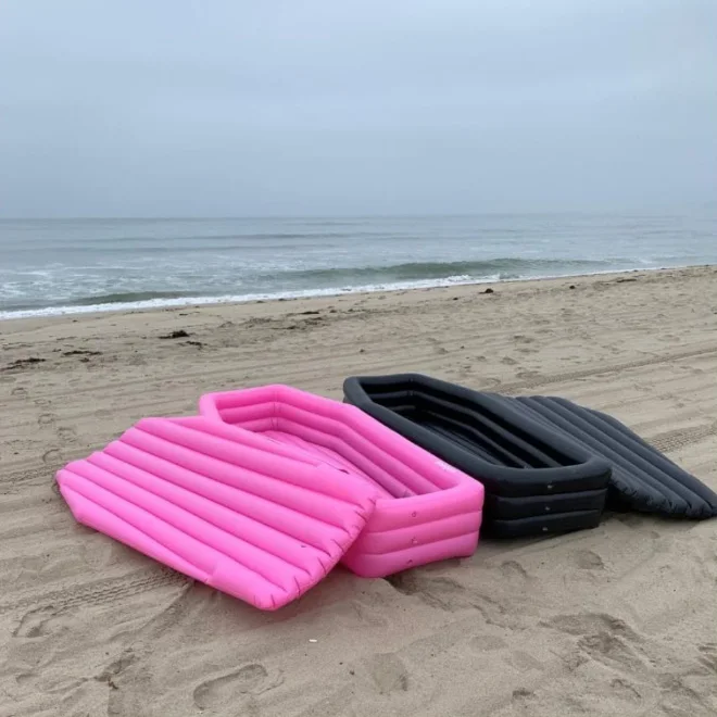 New Designs Prank Toys Pool Pink Float Inflatable Black Coffin
