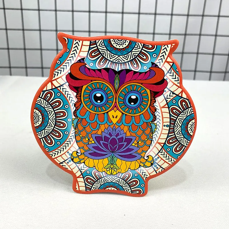 
Promotional ceramic owl shape coaster for mugs heat-resistant placemat for dinks with cork base 