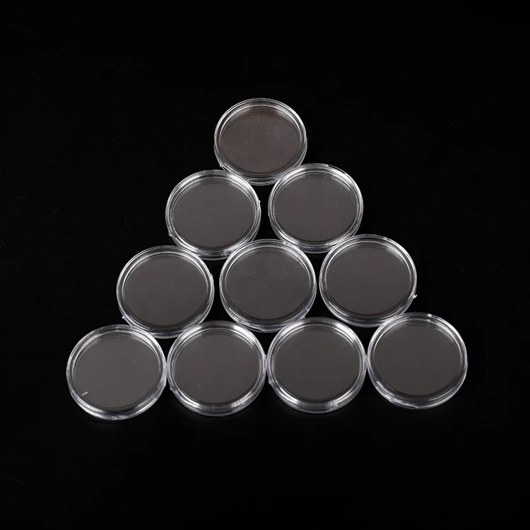100 pcs 16mm coin capsule Commemorative PS Transparent White Display Plastic Coin Holder Capsules