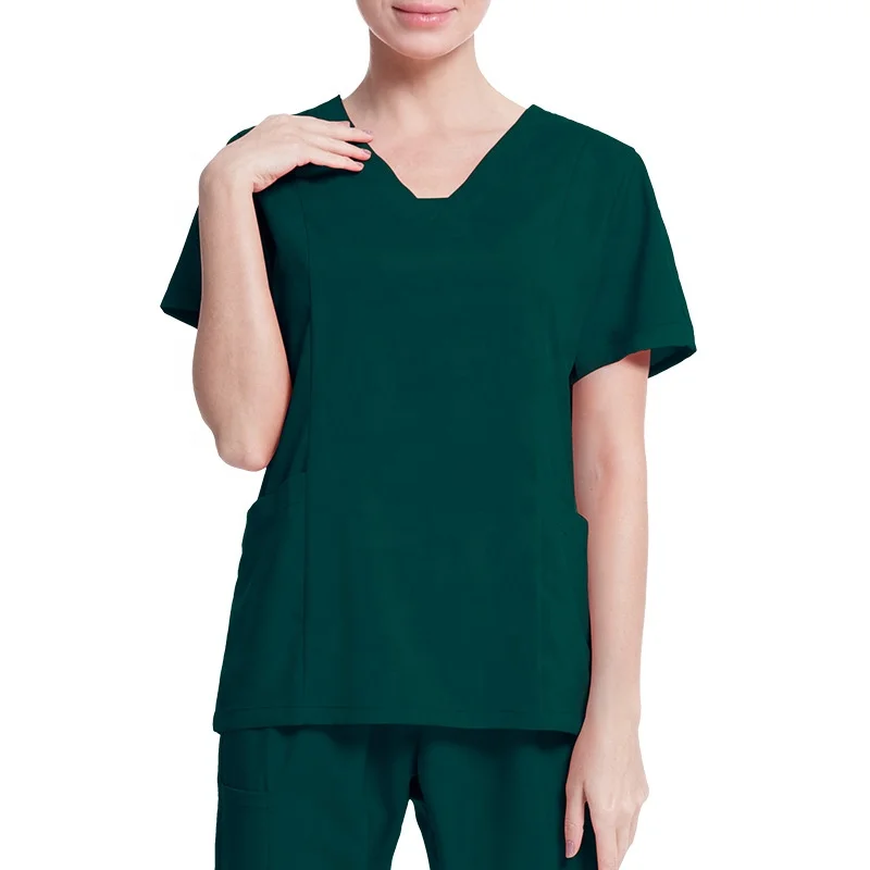 Fashion Trend Custom V Neck Women Tops Pants Hospital Uniforms Two Piece Set Unisex Big Size Nurse Doctor Scrubs Uniform Set