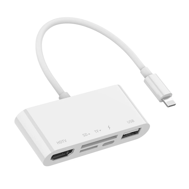  Адаптер-концентратор с поддержкой Youtube SD TF HDTV USB 8PIn считыватель зарядное устройство адаптер для iPhone