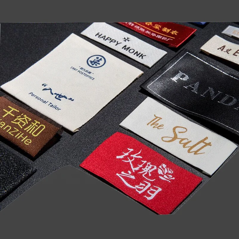Wig Factory custom-made regular personal business clothes t shirts trademark woven labels custom logo