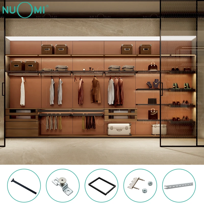 Nuomi New Design Luxury Walk in Closet Wardrobe Accessories Design Modular Furniture  Bedroom Modern Wardrobe