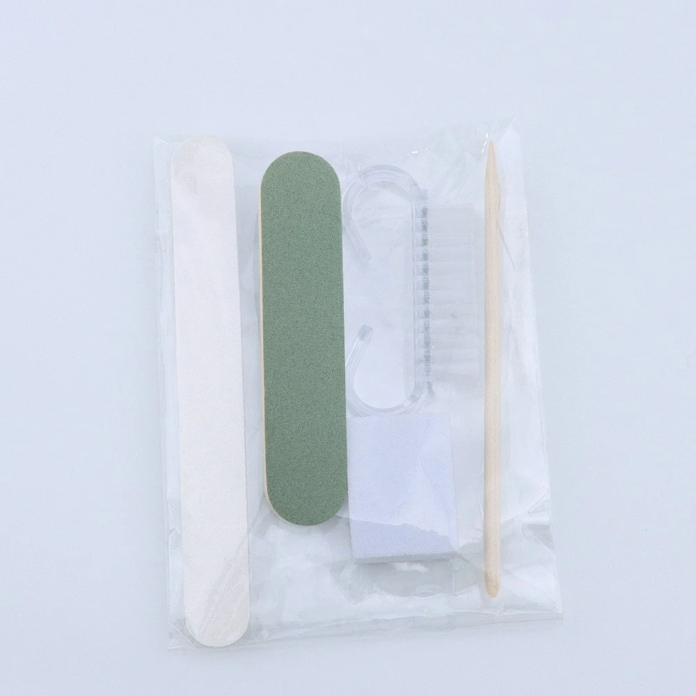 5pcs/set Nail File Sticker Brush Sanding Block Buffer Professional Disposable Nail Tool Manicure & Pedicure Set