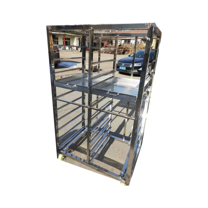 Custom stainless steel 304 trolley double line cart with 26layers