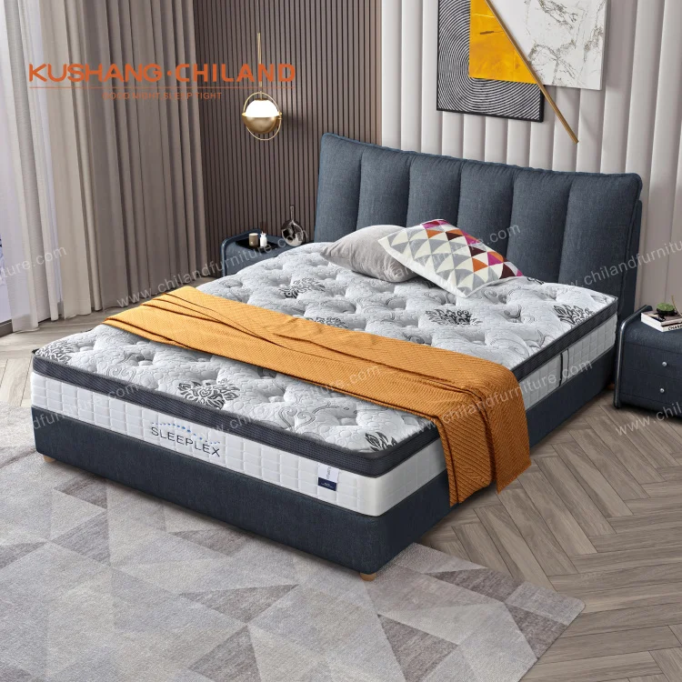 Latex Double euro top gel memory foam vacuum packing mattress pocket spring 2 side  used mattress