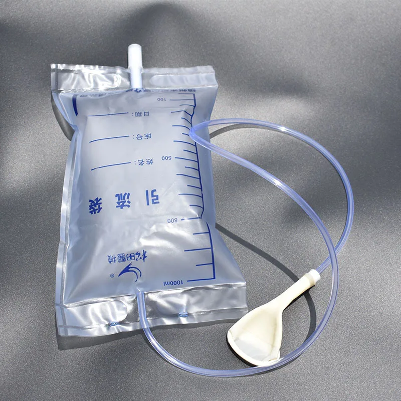 Thickened Urinal Collector for Men 1000ml Latex Sleeve Urine Container Rubber Urinal Bag Male External Catheter