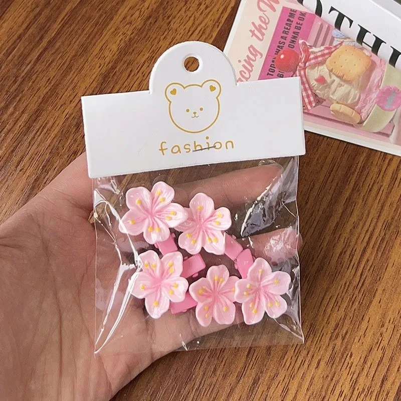 Factory direct sales are hot in spring and summer Cute Baby Peach hairpin New sweet pink flower one-line clip side hair clip