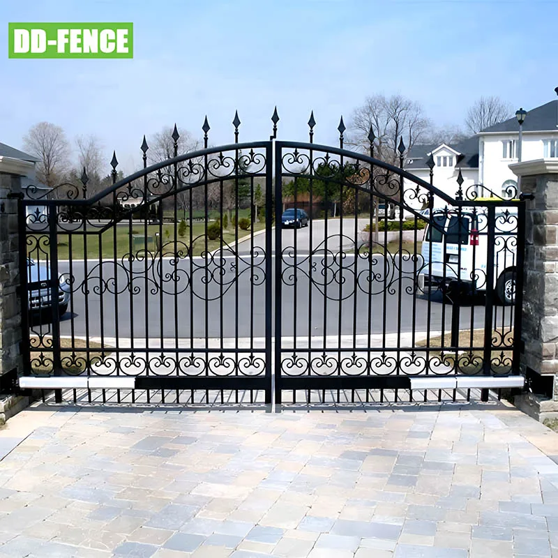 New Design Swing Entry Door Privacy Metal Wrought Iron Security Fence Sliding Steel Garden Gate for Courtyard Entrance
