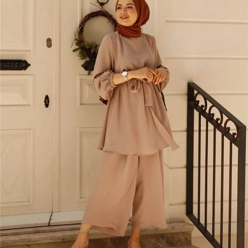 wholesale High Quality Casual Summer Wide Leg Pants Dress Middle East Dubai abaya women muslim dress