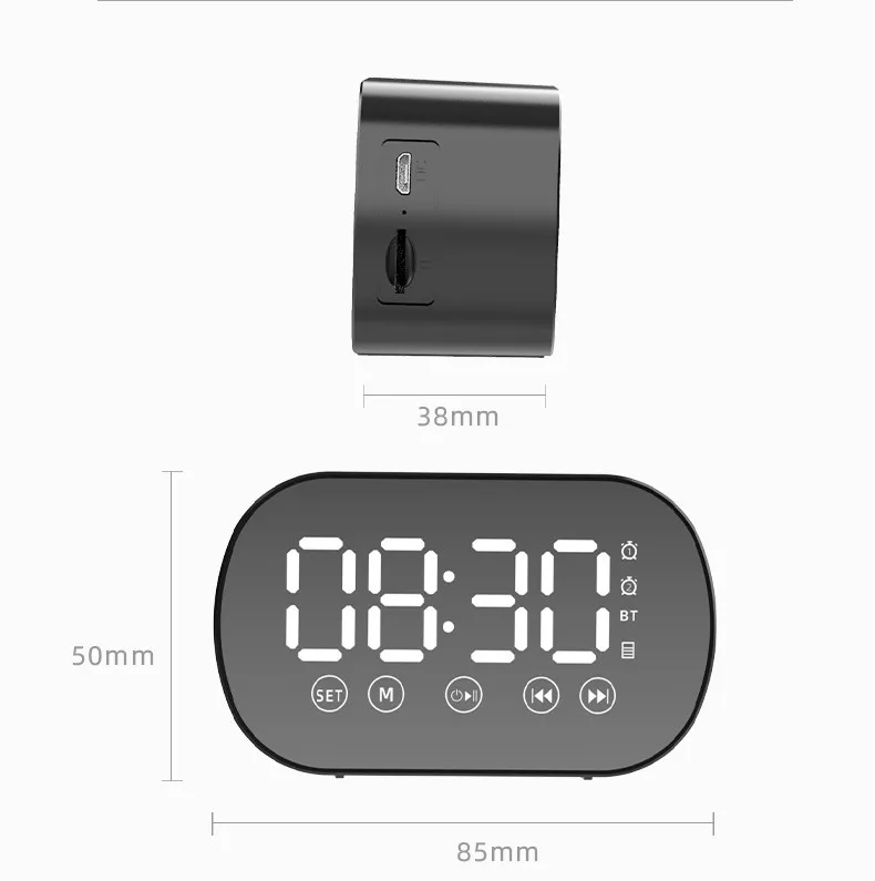 Новые Многофункциональные Беспроводные Bluetooth Динамик Зеркало Мини часы портативные