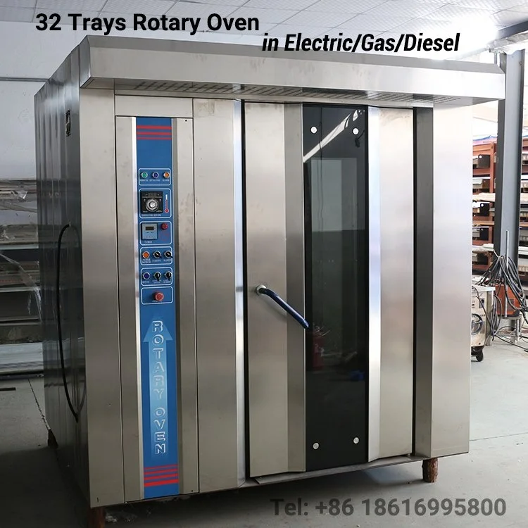 Top Rotating Convection Oven 32-Tray Gas/Electric/Diesel Rotary Oven for Professional Bakery