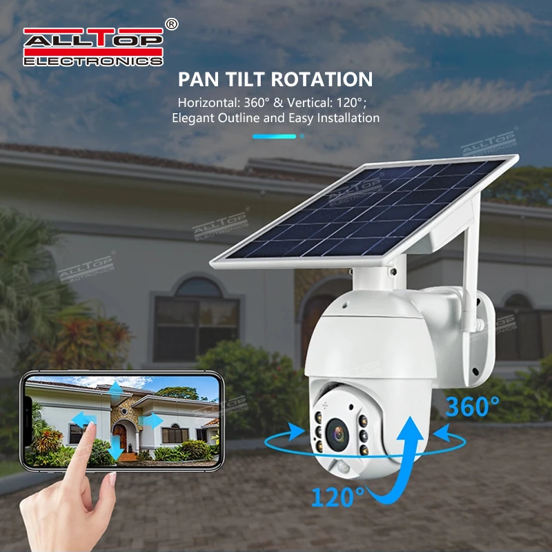 
ALLTOP new design smart monitoring product wireless ptz outdoor dome ip wifi solar cctv camera 