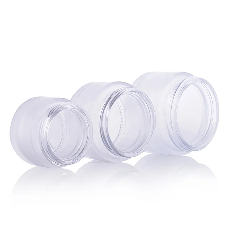 Wholesale 5g 10g 15g 20g 30ml 50ml 100ml 200ml storage luxury round cosmetic cream uv silver frosted glass jar with lid