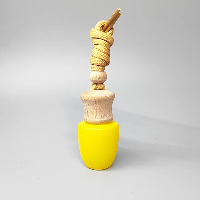 Stylish Frosted Black Glass Aroma Colored Hanging Rope Car Diffuser Bottle Mini Fragrance Oil Perfume Bottle