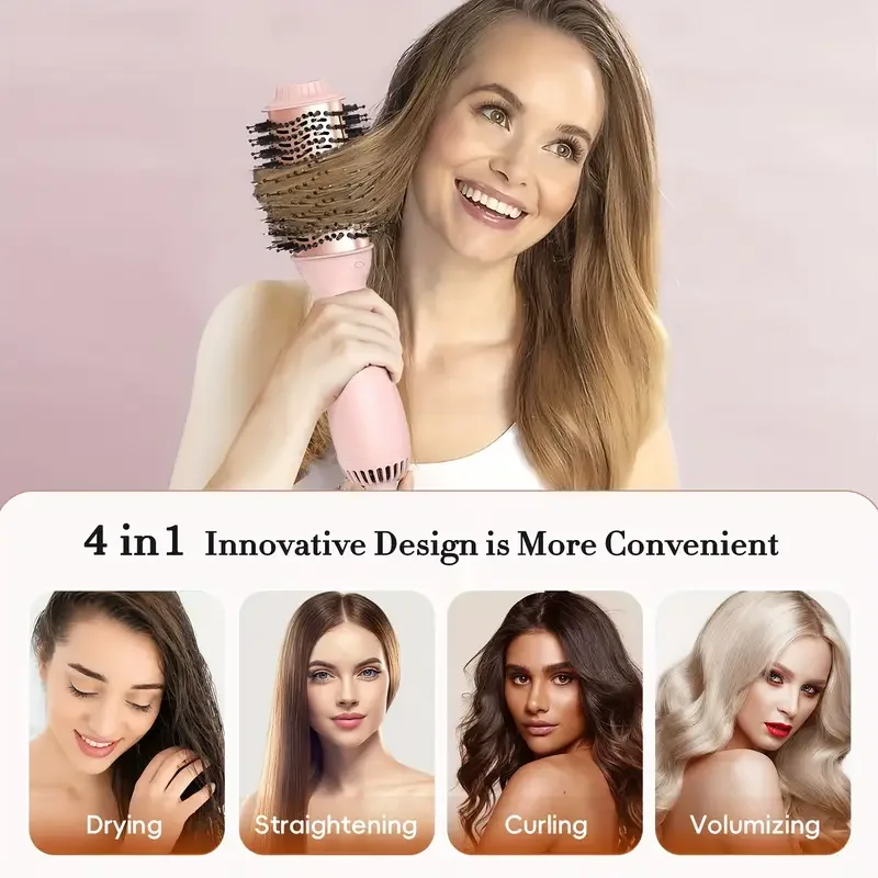 Hot Hair Blow Dryer Brush Hot Air Brush One Step HairDryer Styler Volumizer 4 in 1 for Drying Straightening Curling Volumizing