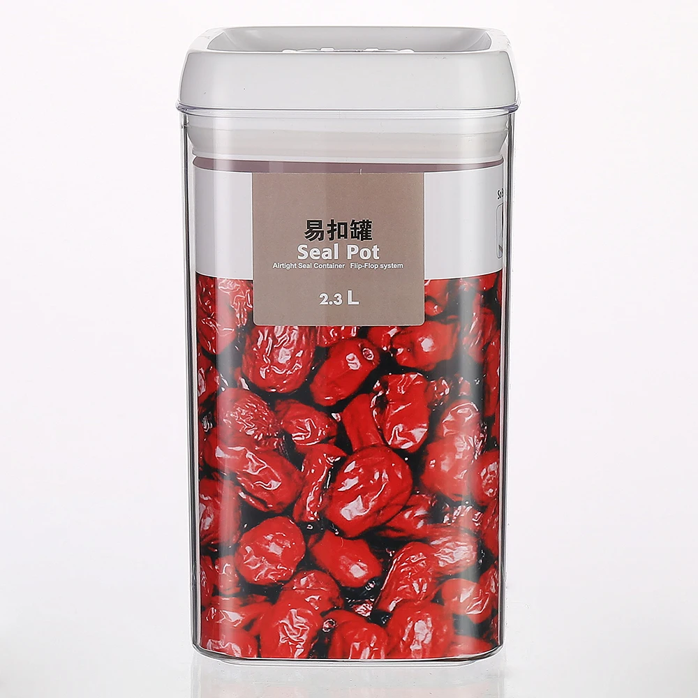 
1.7L square plastic box for food a4 plastic dispenser cereal food dry food storage container box 