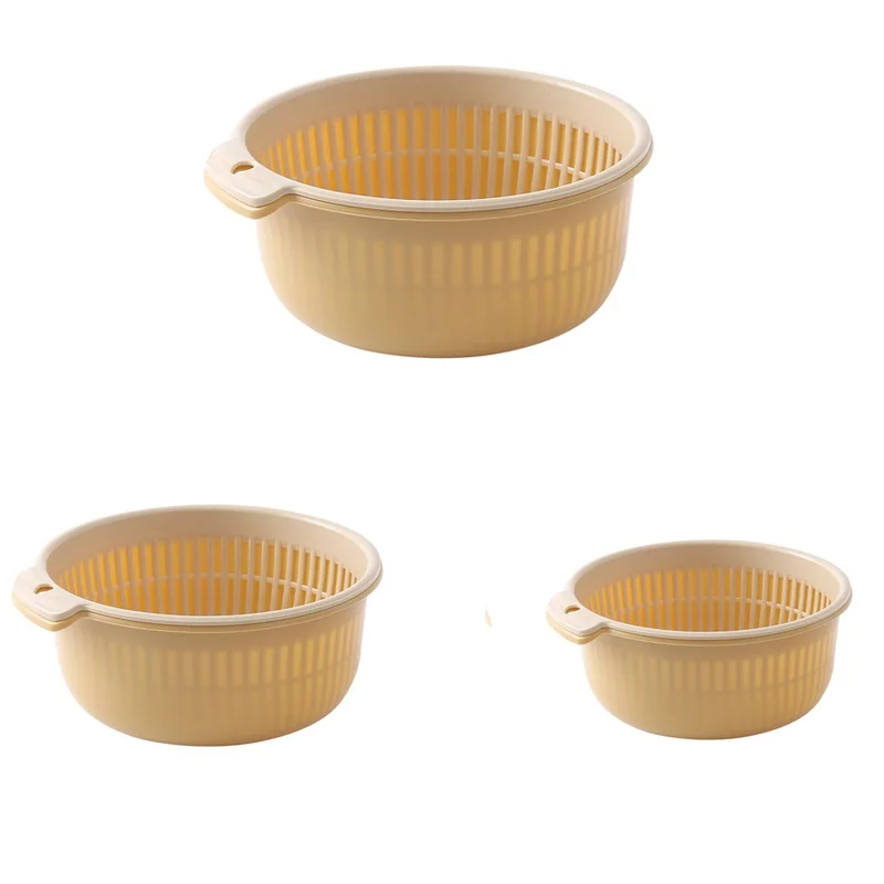 Kitchen detachable storage basket for washing vegetables fruits double-layer drain basket