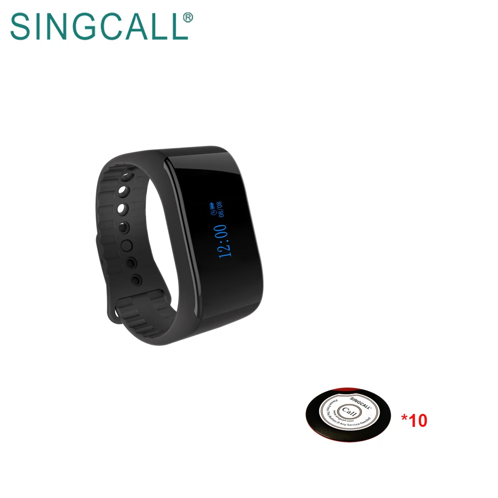 SINGCALL наручные часы ресивер ресторан Беспроводная система вызова