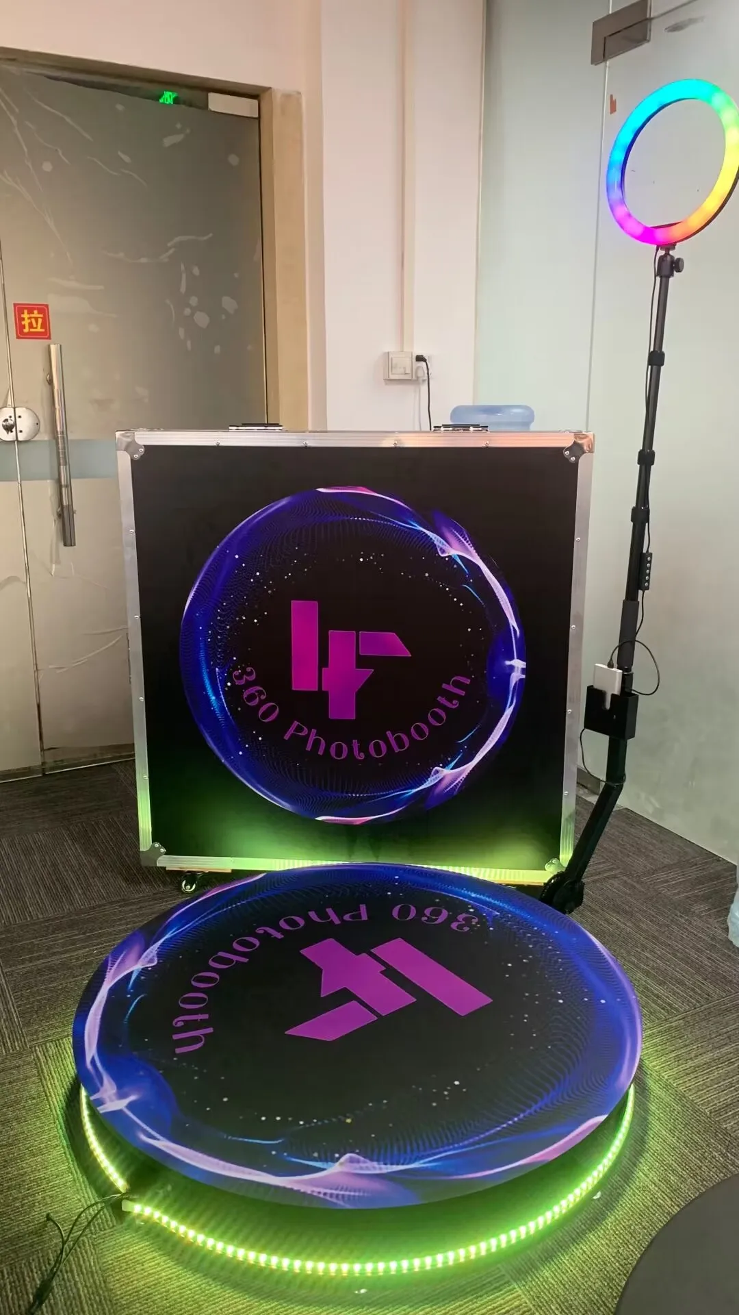 hot sale 360 degree portable photo booth RGB light machine Gopro ipad selfie spinner video automatic spin 360 photo booth