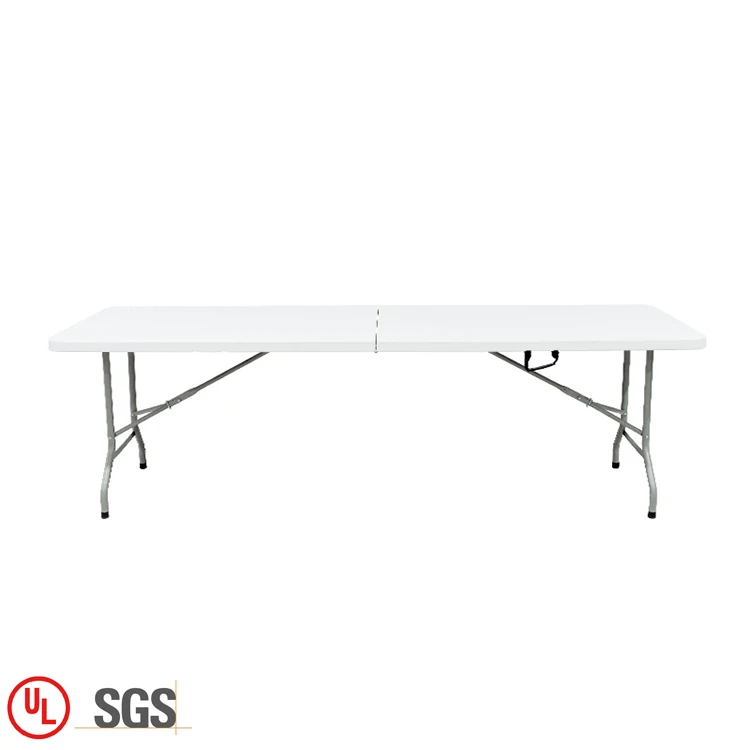 Hot products rectangular 8ft hdpe plastic folding table for outdoor camping picnic