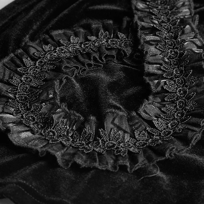 PUNK RAVE Q-339 Gothic Long Dress Gorgeous Velvet Victorian Maxi Sleeveless Long Dress Evening Party Dress