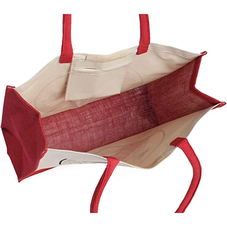 Wholesale environmental protection cheap price reusable burlap shopping  bag Custom linen tote jute bag manufacturers